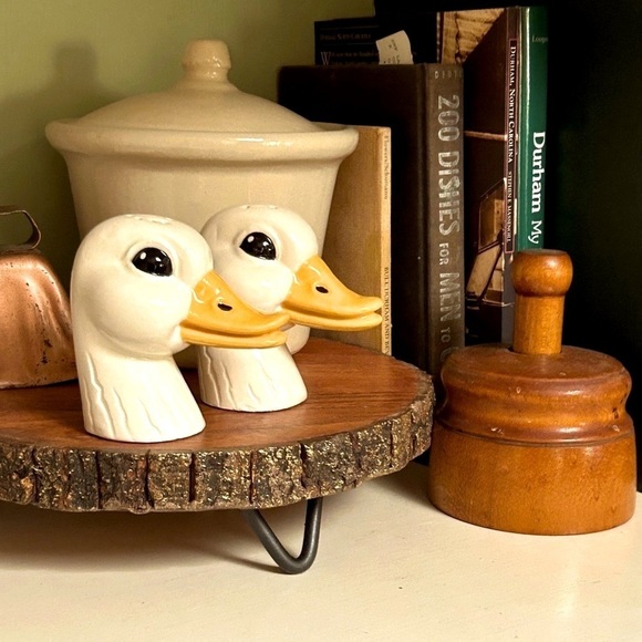 Vintage Duck Salt + Pepper Shakers Ceramic Duck Tablescape Ducks EUC - Picture 1 of 9